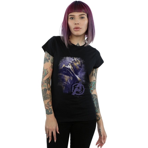 Vêtements Femme T-shirts manches longues Marvel Avengers Endgame Thanos Brushed Noir