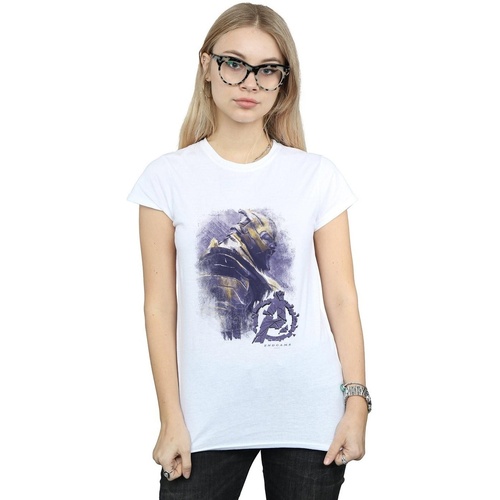 Vêtements Femme T-shirts manches longues Marvel Avengers Endgame Thanos Brushed Blanc
