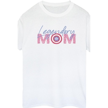 Vêtements Femme T-shirts manches longues Marvel Avengers Captain America Mum Blanc