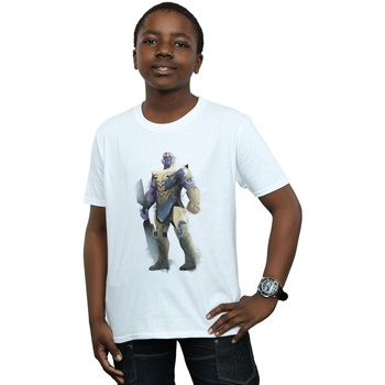 Vêtements Garçon T-shirts manches courtes Marvel Avengers Endgame Painted Thanos Blanc