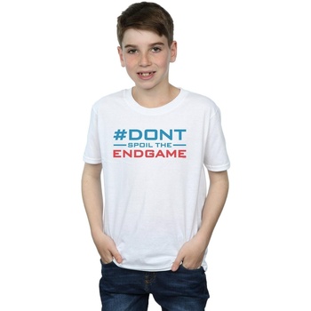 Vêtements Garçon T-shirts manches courtes Marvel Avengers Endgame Don't Spoil The Endgame Blanc