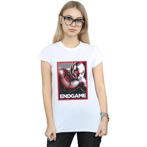 Vêtements Femme T-shirts manches longues Marvel Avengers Endgame Ant-Man Poster Blanc