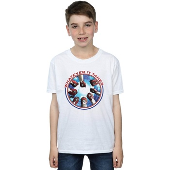 Vêtements Garçon T-shirts manches courtes Marvel Avengers Endgame Whatever It Takes Fists Blanc