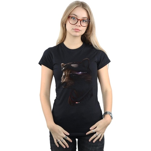 Vêtements Femme T-shirts hals manches longues Marvel  Noir