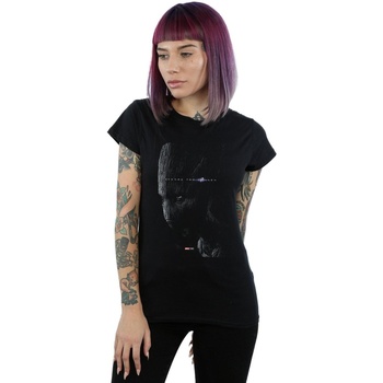Vêtements Femme T-shirts manches longues Marvel Douceur d intéri Fallen Groot Noir