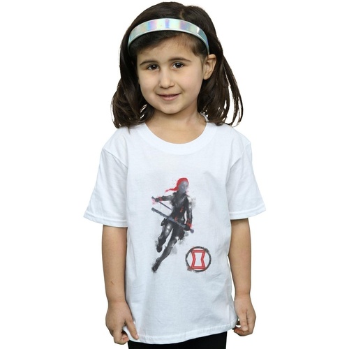 Vêtements Fille T-shirts manches longues Marvel Avengers Endgame Painted Black Widow Blanc