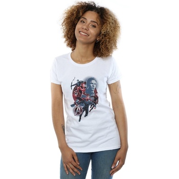 Vêtements Femme T-shirts manches longues Marvel Avengers Endgame Shield Team Blanc