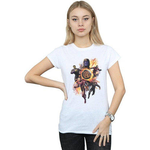 Vêtements Femme T-shirts manches longues Marvel Avengers Infinity War Iron Team Blanc