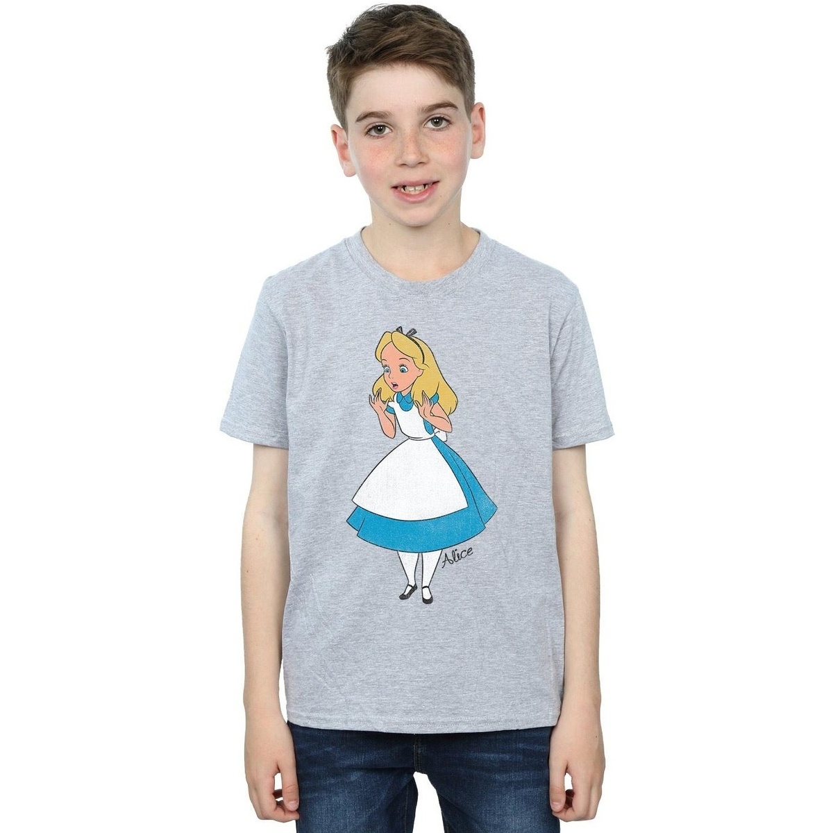 Vêtements Garçon T-shirts manches courtes Disney Alice In Wonderland Surprised Alice Gris