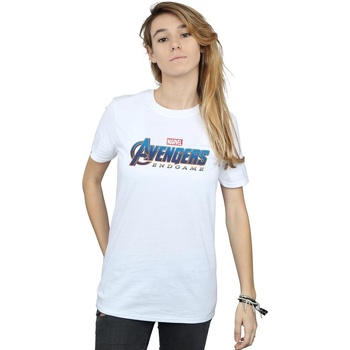Vêtements Femme T-shirts manches longues Marvel Avengers Endgame Hero Panels Blanc