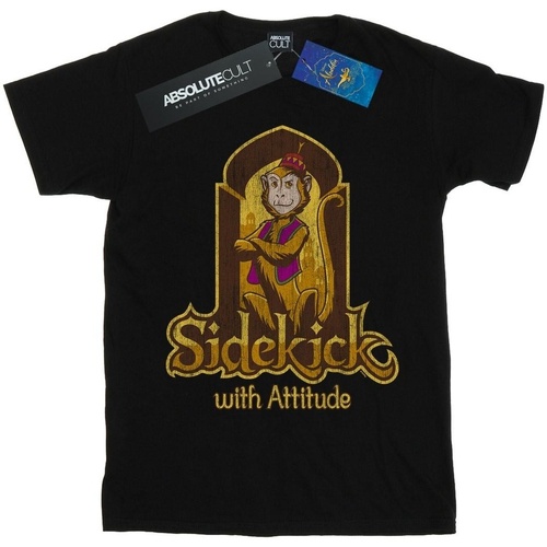 Vêtements Fille T-shirts manches longues Disney Aladdin Movie Abu Sidekick With Attitude Noir