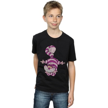 Vêtements Garçon T-shirts manches courtes Disney Alice In Wonderland Cheshire Cat Upside Down Noir