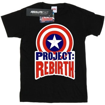Vêtements Homme T-shirts manches longues Marvel Captain America Project Rebirth Noir