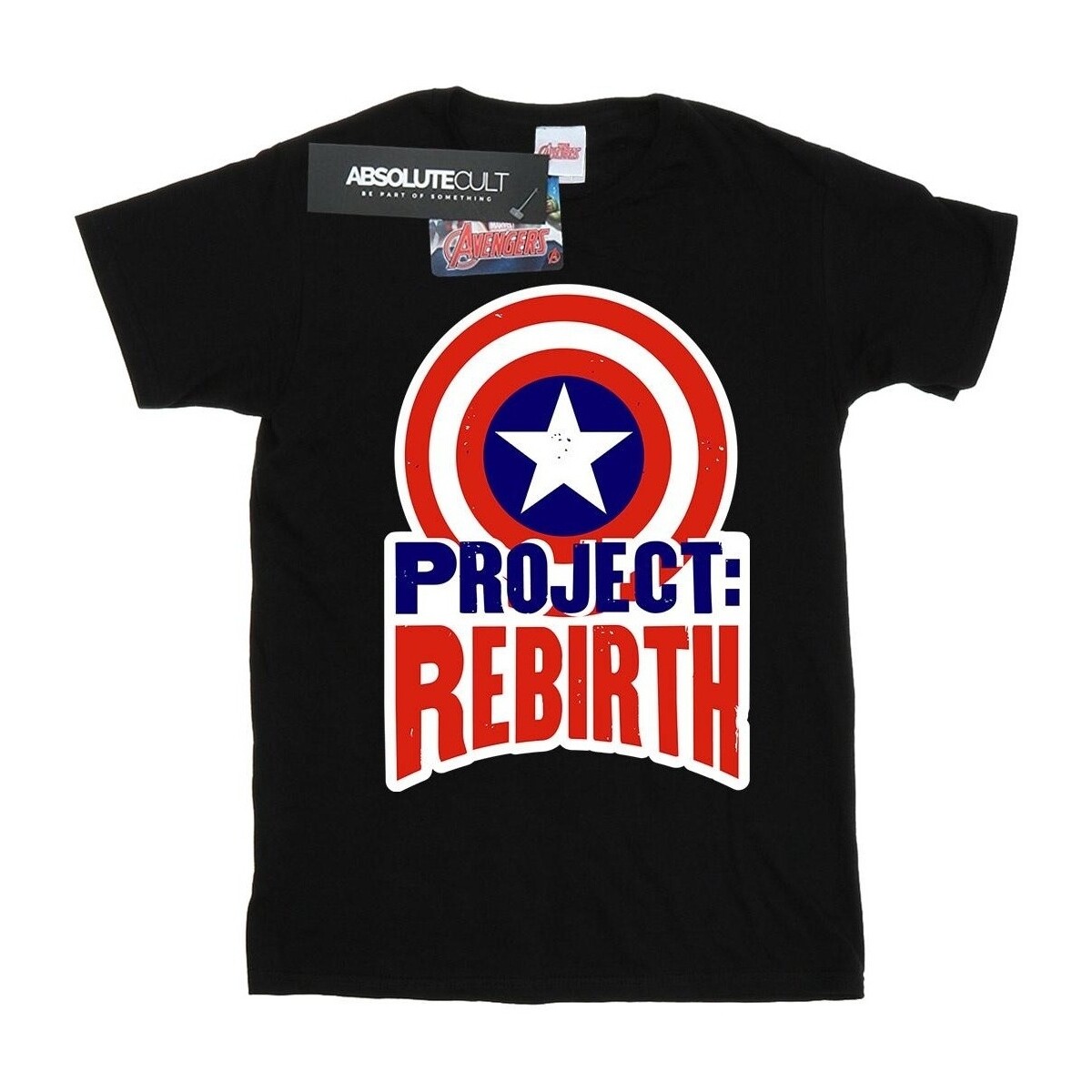 Vêtements Homme T-shirts manches longues Marvel Captain America Project Rebirth Noir