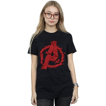 Vêtements Femme T-shirts manches longues Marvel Avengers Endgame Shattered Logo Noir