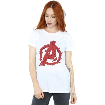 Vêtements Femme T-shirts manches longues Marvel Avengers Endgame Shattered Logo Blanc