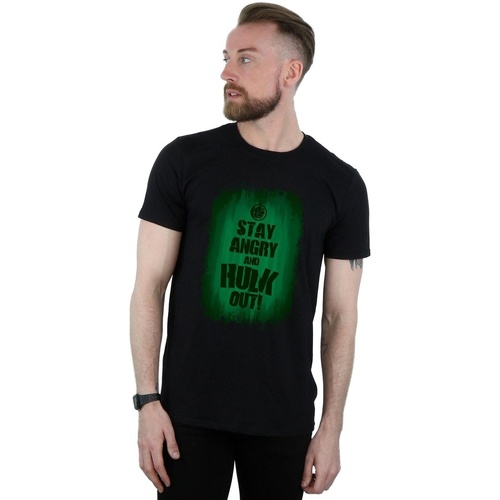 Vêtements Homme T-shirts manches longues Marvel Hulk Stay Angry Noir