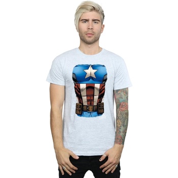 Vêtements Homme T-shirts manches longues Marvel Captain America Chest Burst Gris