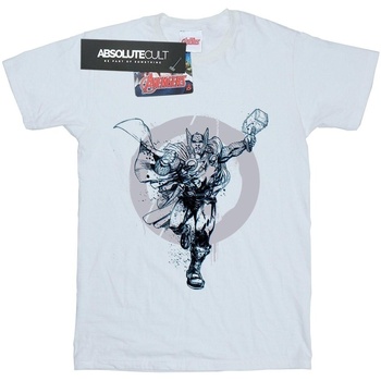 Vêtements Homme T-shirts manches longues Marvel Thor Circle Blanc