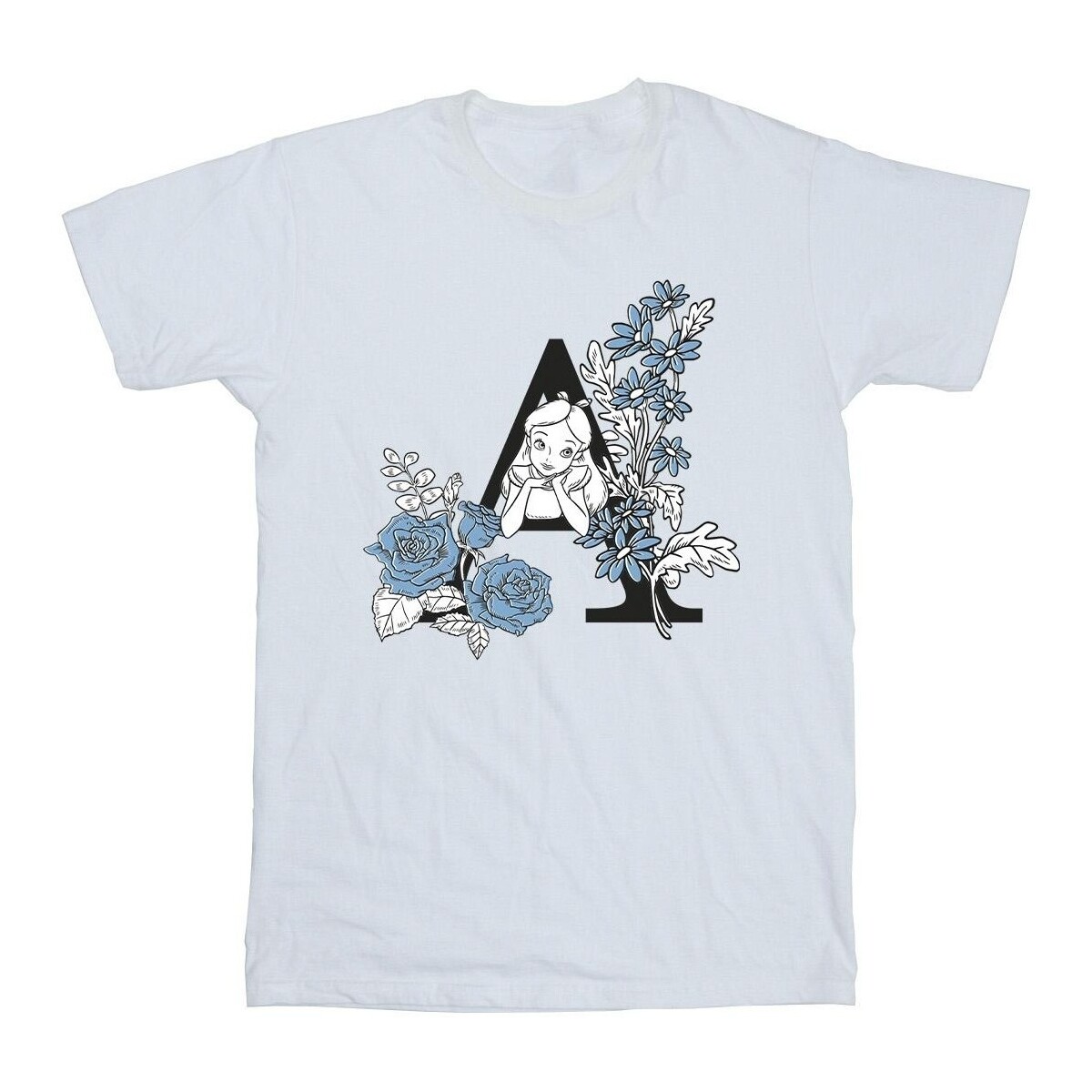 Vêtements Garçon T-shirts manches courtes Disney Alice In Wonderland Letter A Blanc
