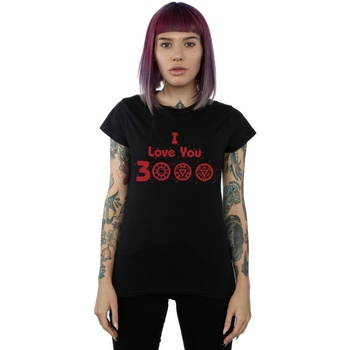 Vêtements Femme T-shirts manches longues Marvel Avengers Endgame I Love You 3000 Circuits Noir