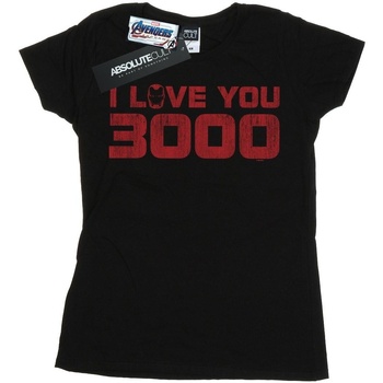 Vêtements Femme T-shirts manches longues Marvel Avengers Endgame I Love You 3000 Distressed Noir