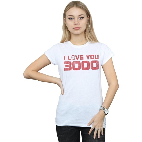 Vêtements Femme T-shirts manches longues Marvel Avengers Endgame I Love You 3000 Distressed Blanc