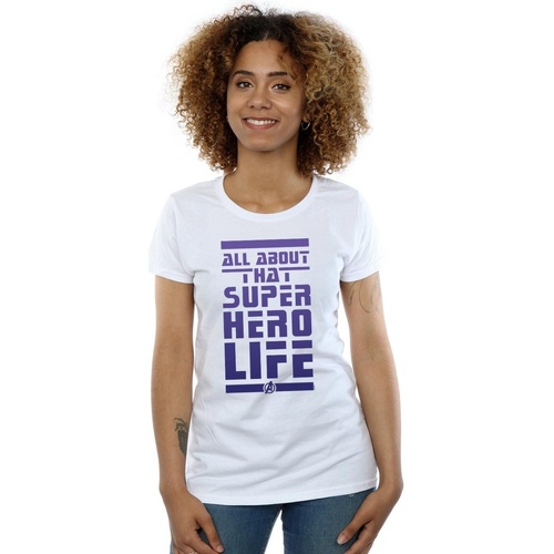Vêtements Femme T-shirts manches longues Marvel Walk In The City Life Blanc