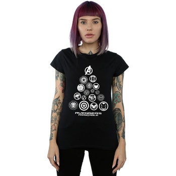 Vêtements Femme T-shirts manches longues Marvel Avengers Endgame Pyramid Icons Noir