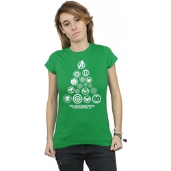 Vêtements Femme T-shirts manches longues Marvel Avengers Endgame Pyramid Icons Vert