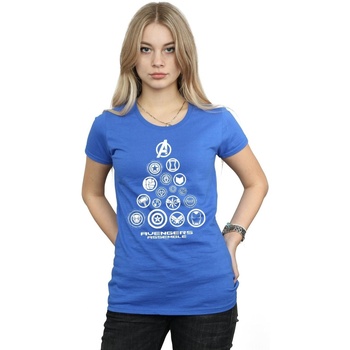 Vêtements Femme T-shirts manches longues Marvel Avengers Endgame Pyramid Icons Bleu