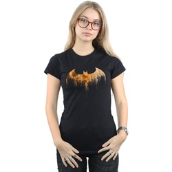 Vêtements Femme T-shirts manches longues Dc Comics Batman Arkham Knight Halloween Moon Logo Fill Noir