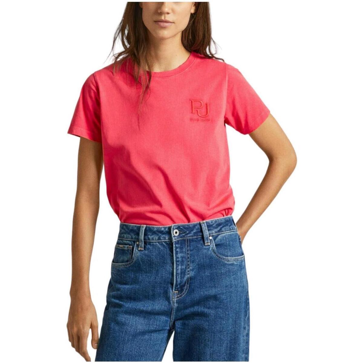Vêtements Femme T-shirts Love manches courtes Pepe jeans  Rose