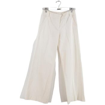 Vêtements Femme Pantalons detail Burberry Pantalon large en coton Blanc