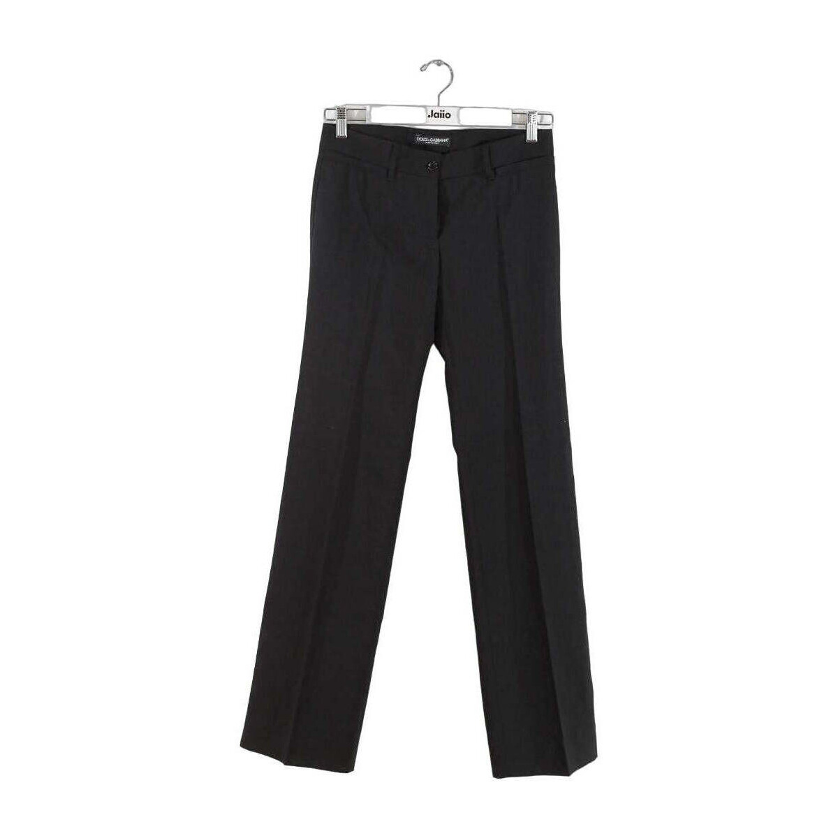 Vêtements Femme Pantalons D&G Pantalon droit en coton Noir