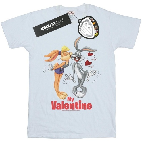 Vêtements Garçon T-shirts manches courtes Dessins Animés Bugs Bunny And Lola Valentine's Day Blanc
