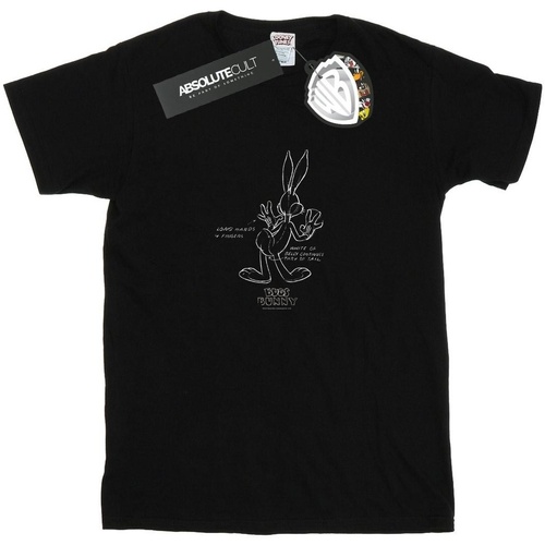 Vêtements Garçon T-shirts manches courtes Dessins Animés Bugs Bunny White Belly Noir