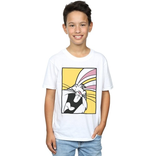Vêtements Garçon T-shirts manches courtes Dessins Animés Bugs Bunny Laughing Blanc
