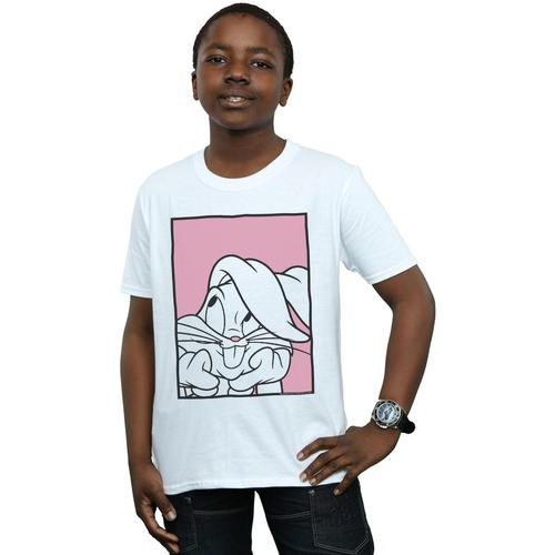 Vêtements Garçon T-shirts manches courtes Dessins Animés Bugs Bunny Adore Blanc