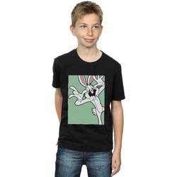 Vêtements Garçon T-shirts manches courtes Dessins Animés Bugs Bunny Funny Face Noir