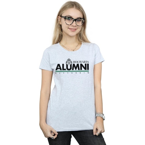 Vêtements Femme T-shirts manches longues Harry Potter Hogwarts Alumni Slytherin Gris