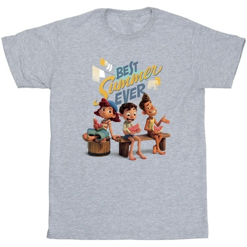 Vêtements Fille T-shirts manches longues Disney Luca Best Summer Ever Gris