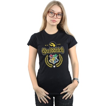 Vêtements Femme T-shirts manches longues Harry Potter Quidditch Crest Noir