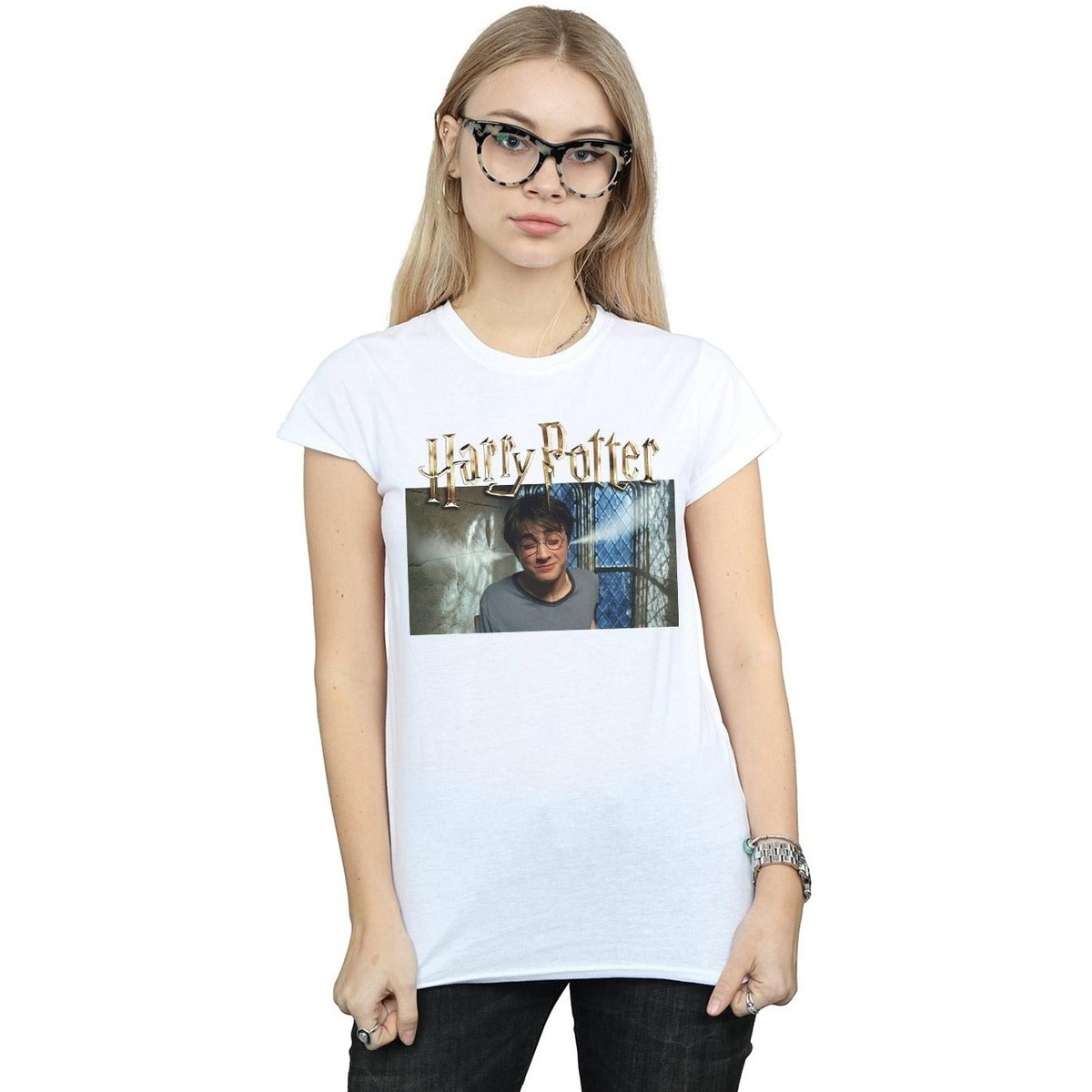 Vêtements Femme T-shirts manches longues Harry Potter  Blanc