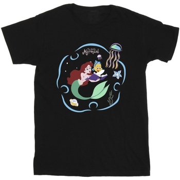 Vêtements Fille T-shirts manches longues Disney The Little Mermaid Reading A Book Noir