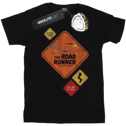 Vêtements Garçon T-shirts manches courtes Dessins Animés Road Runner Road Sign Noir