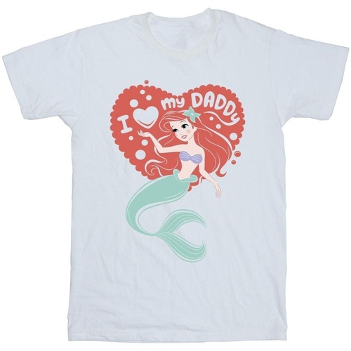 Vêtements Fille T-shirts manches longues Disney The Little Mermaid Love Daddy Blanc