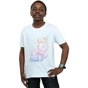 Vêtements Garçon T-shirts manches courtes Dessins Animés Tweety Pie Easter Egg Sketch Blanc