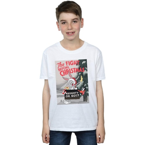 Vêtements Garçon T-shirts manches courtes Dessins Animés The Fight Before Christmas Blanc