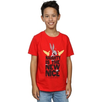 Vêtements Garçon T-shirts manches courtes Dessins Animés Naughty Is The New Nice Rouge